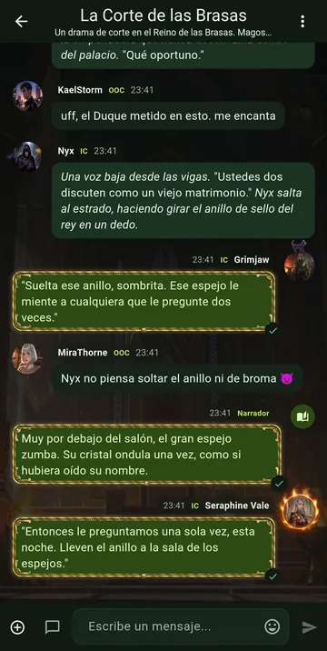 El chat con el tema Absinthe