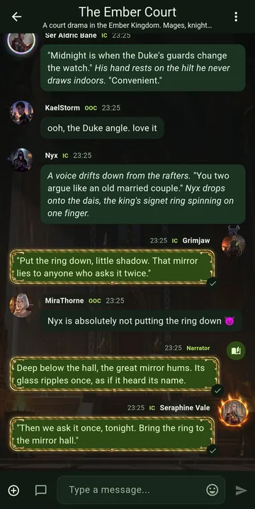 The chat in the Absinthe theme