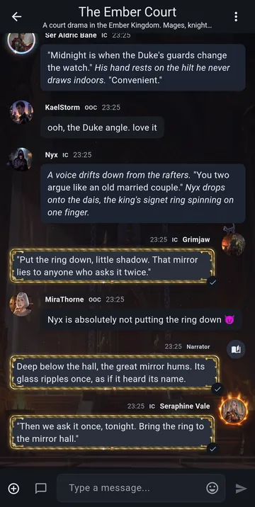 The chat in the Raven theme