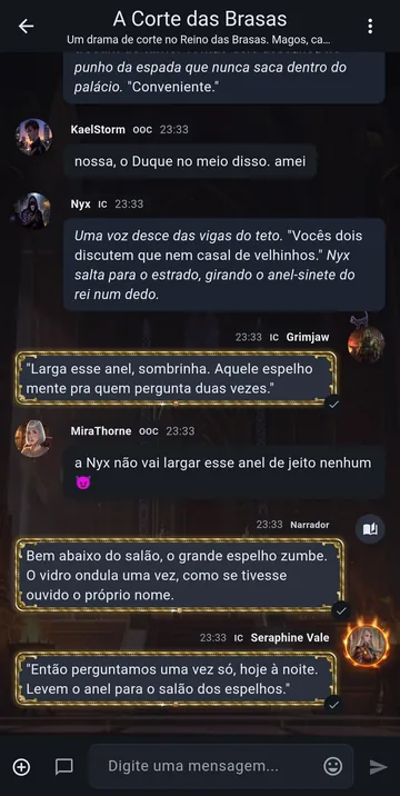 O chat no tema Raven