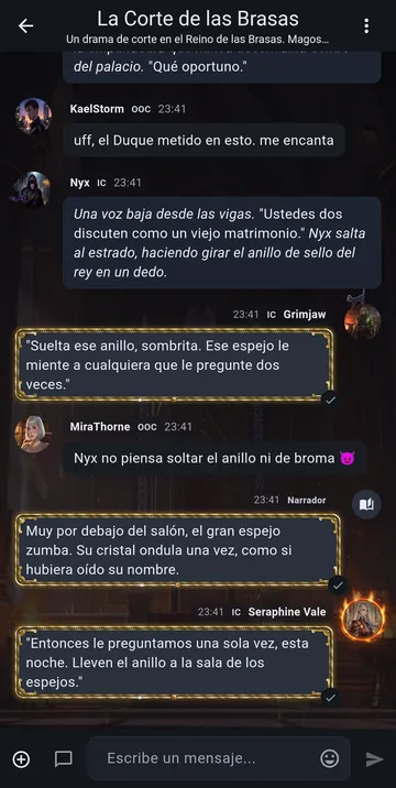 El chat con el tema Raven