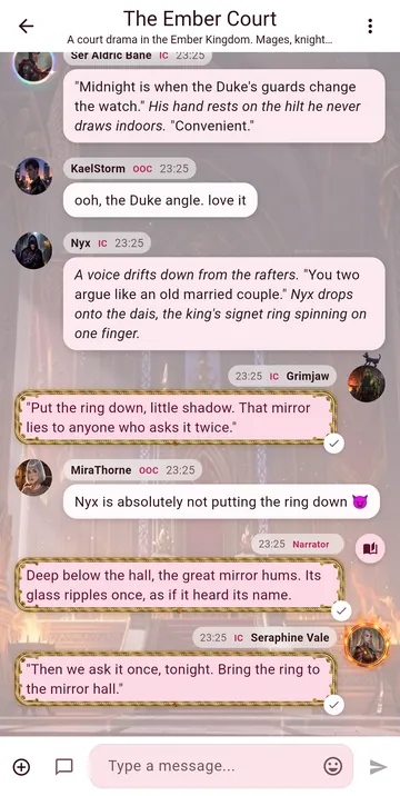 The chat in the Sakura theme