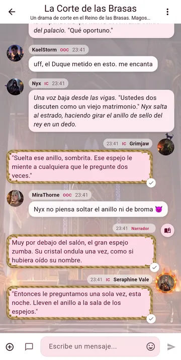 El chat con el tema Sakura