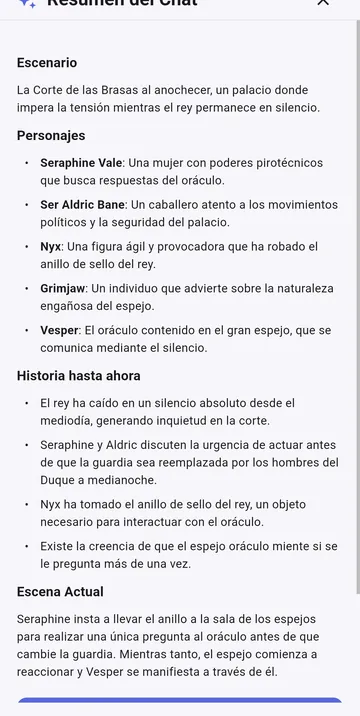 Un resumen de la historia hasta ahora: el escenario, los personajes y la escena actual